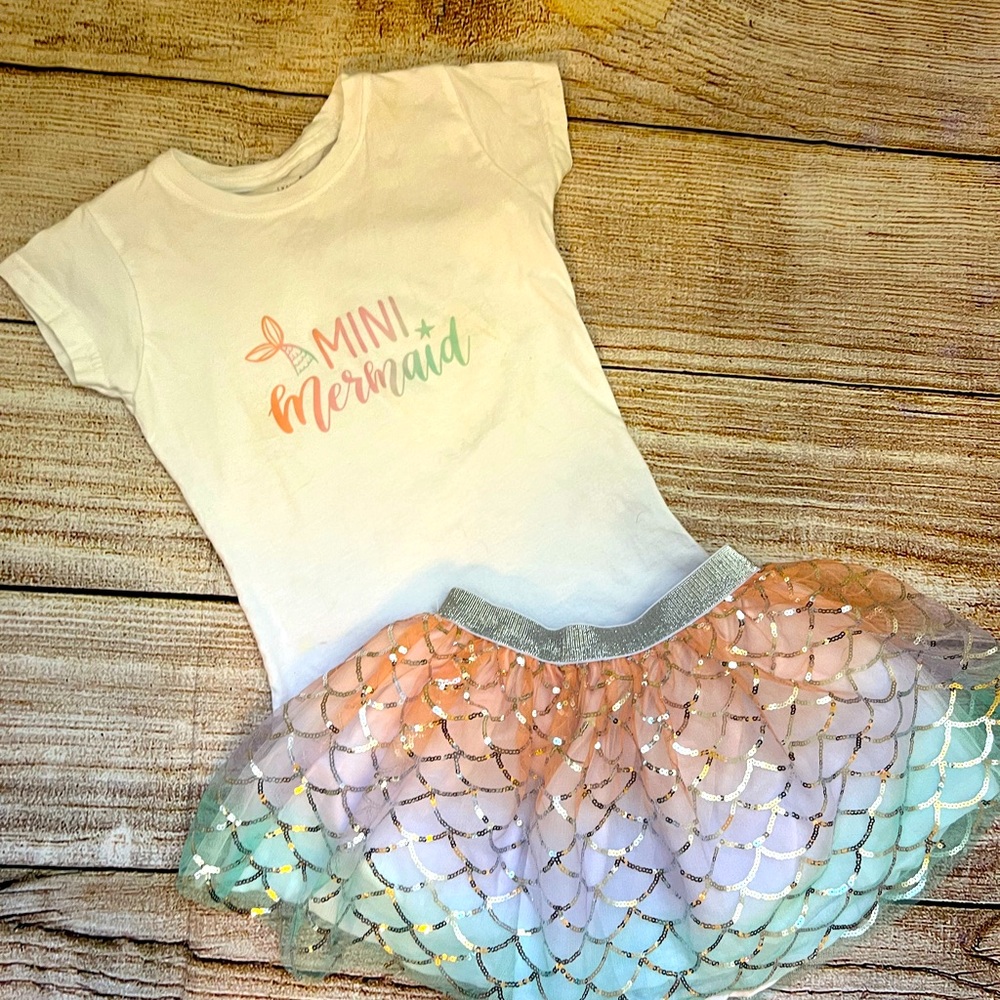 Sweet Wink Mermaid Skirt (2-4) and matching shirt (4T)